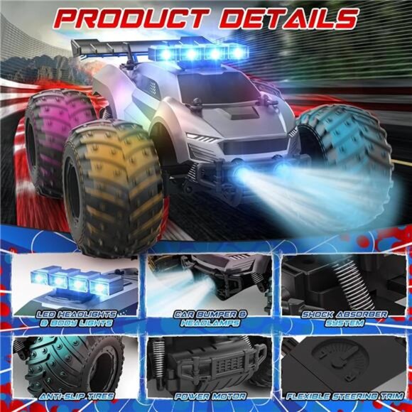 Remote Control Car - 20km/h 1:18 High Speed RC Cars Offroad with RBC &Headlights - Picture 3 of 7